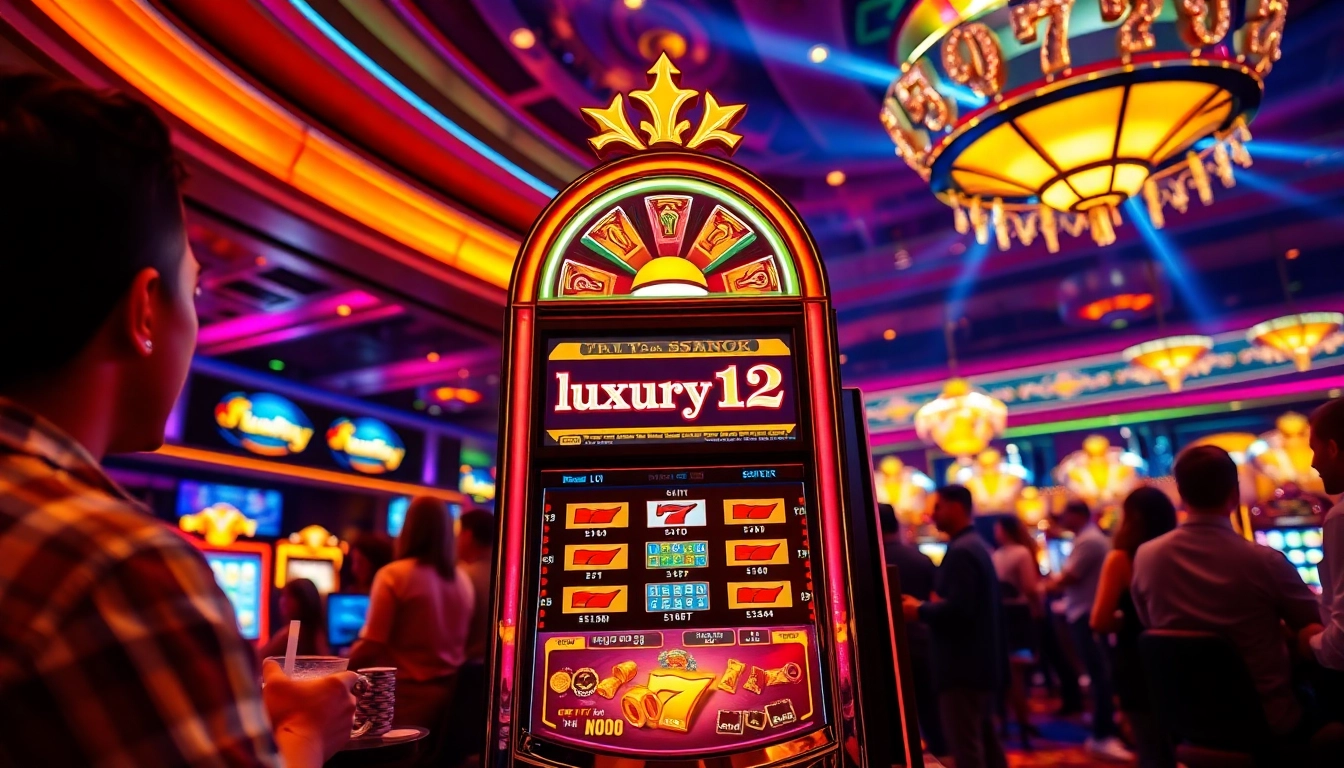 La máquina tragamonedas luxury12 atrapa la atención en un casino vibrante y lleno de emoción.