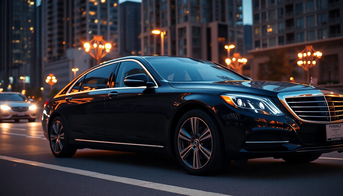 Experience premium private car service vancouver with a luxury sedan in an elegant urban setting.
